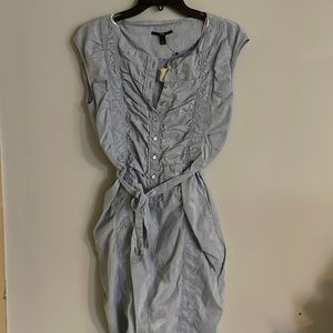 Boss Hugo Boss Denim Dress New Ruched Tie Waistband